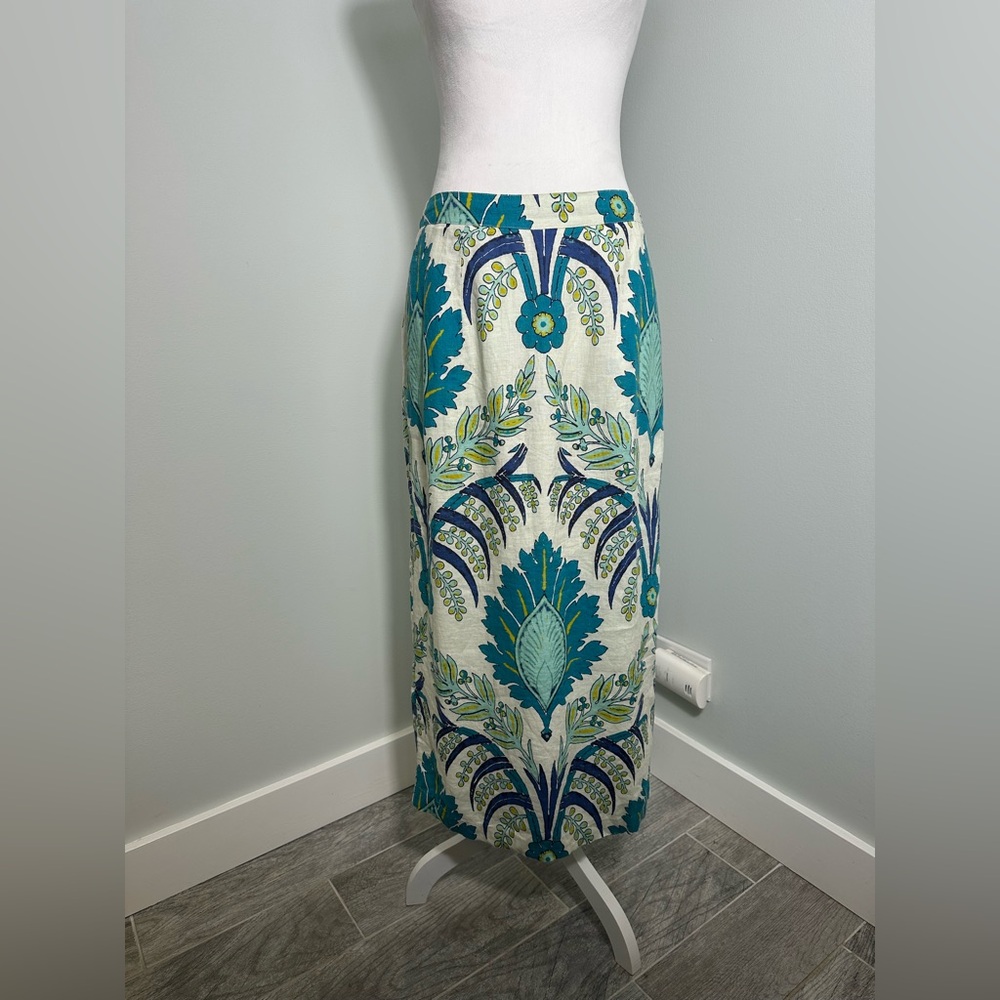 Sundance Linen Paisley Cottagecore Midi Skirt Size 10 - Picture 3 of 14